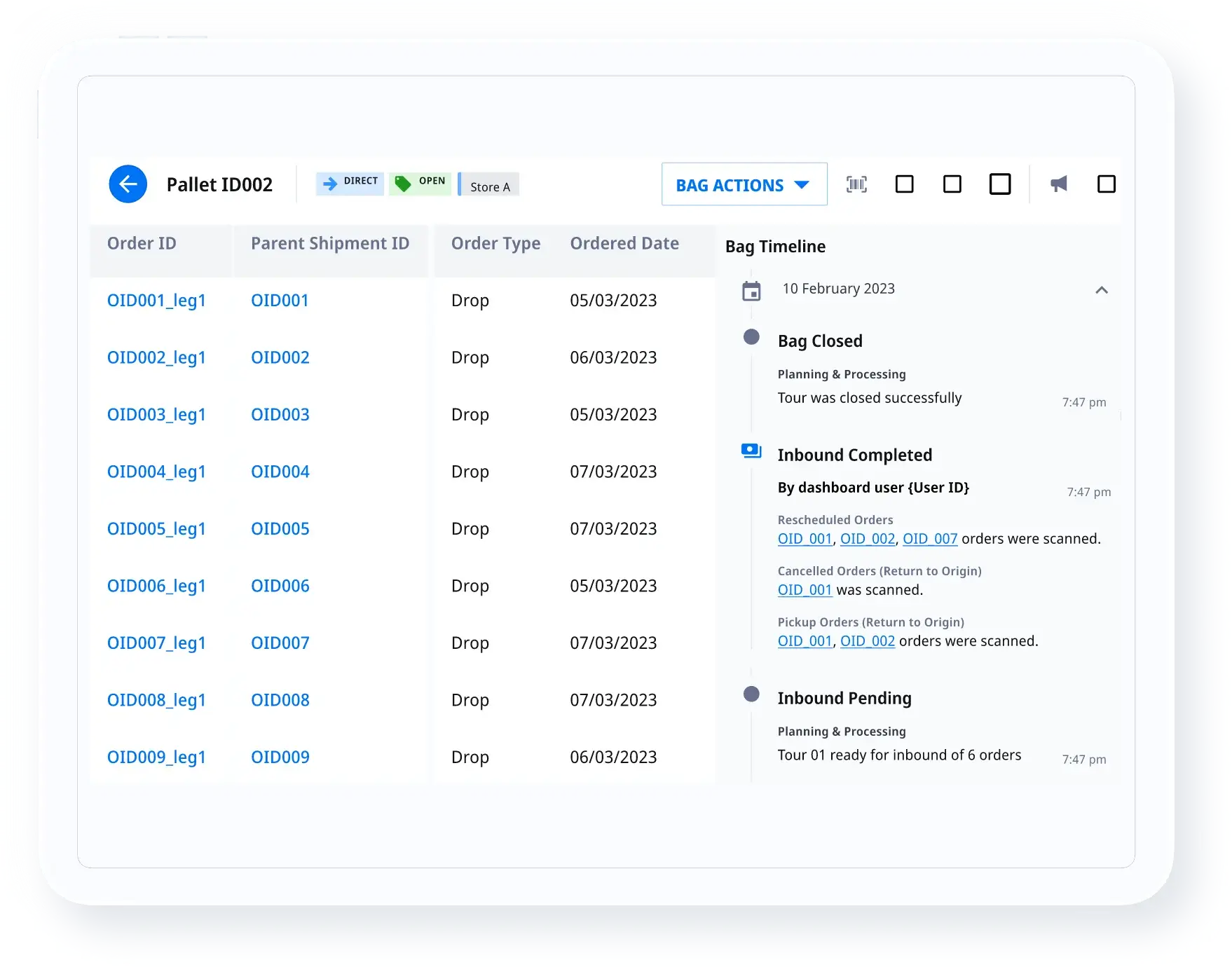 hub operations dashboard screenshot